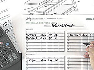 workbench planner - shopping list