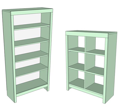 Bookcase Plans - Easy to Build Bookcase or Bookshelf for Beginners 