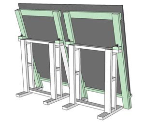 plywood panel cutting station